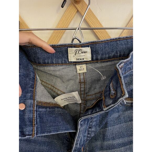 J Crew Shorts Women's 27 Blue Denim High Rise Distressed Cut Off Distressed - Picture 2 of 7